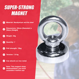 12Kg SALVAGE Strong MAGNET N52 Neodymium Eyebolt Circular Ring - Extra Image