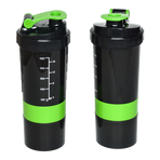 2x Protein Shaker Bottle Set &ndash; 3-in-1 Smart Blender Mixer Cup for Gym & Fitness