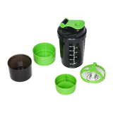 2x Protein Shaker Bottle Set &ndash; 3-in-1 Smart Blender Mixer Cup for Gym & Fitness