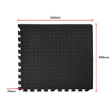 12 Tiles EVA Rubber Foam Gym Mat 60x60cm &ndash; 2.5cm Thick Fitness Flooring Set