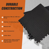 12 Tiles EVA Rubber Foam Gym Mat 60x60cm &ndash; 2.5cm Thick Fitness Flooring Set