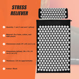 Massage Acupressure Yoga Mat With Pillow Sit Mats Cut Pain Stress Soreness - Side View