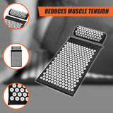 Massage Acupressure Yoga Mat With Pillow Sit Mats Cut Pain Stress Soreness - Rear View