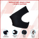 Patella Knee Brace Strap &ndash; Adjustable Sports Support - Front View