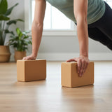 2 x Cork Yoga Block Organic Yoga Prop Accessory Exercise Brick