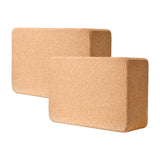 2 x Cork Yoga Block Organic Yoga Prop Accessory Exercise Brick - Close-Up Angle