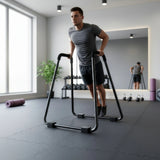Heavy Duty Parallette Bars &ndash; Push Up & Core Strength Training Stands for Home Gym - Top-Down View