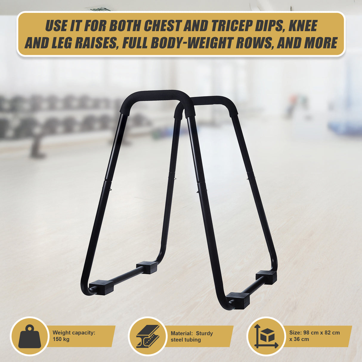 Heavy Duty Parallette Bars &ndash; Push Up & Core Strength Training Stands for Home Gym