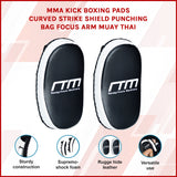 MMA Kick Boxing Pads Curved Strike Shield Muay Thai Punching Focus Pad - Top-Down View