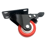 8 x 2" Polyurethane Castor Wheels - Swivel and 4 with brake