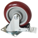 4 X 5" Heavy Duty 400kg Swivel Castor Wheels Trolley Furniture Caster All Brake