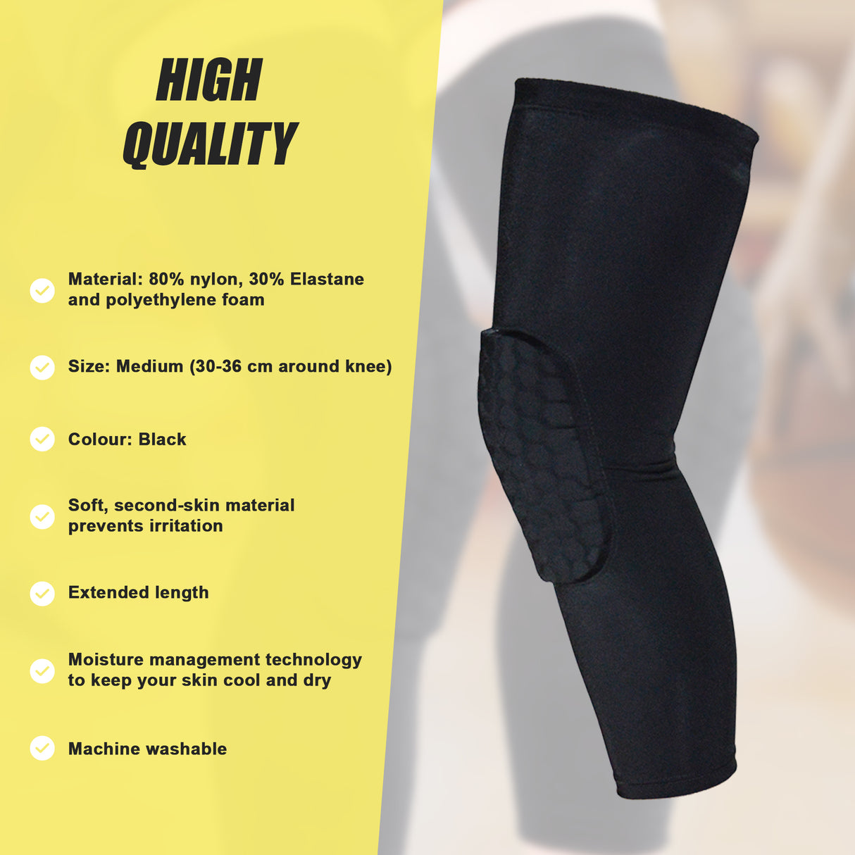 Knee Sleeve Compression Support Brace &ndash; Sports Running, Gym & Injury Protection