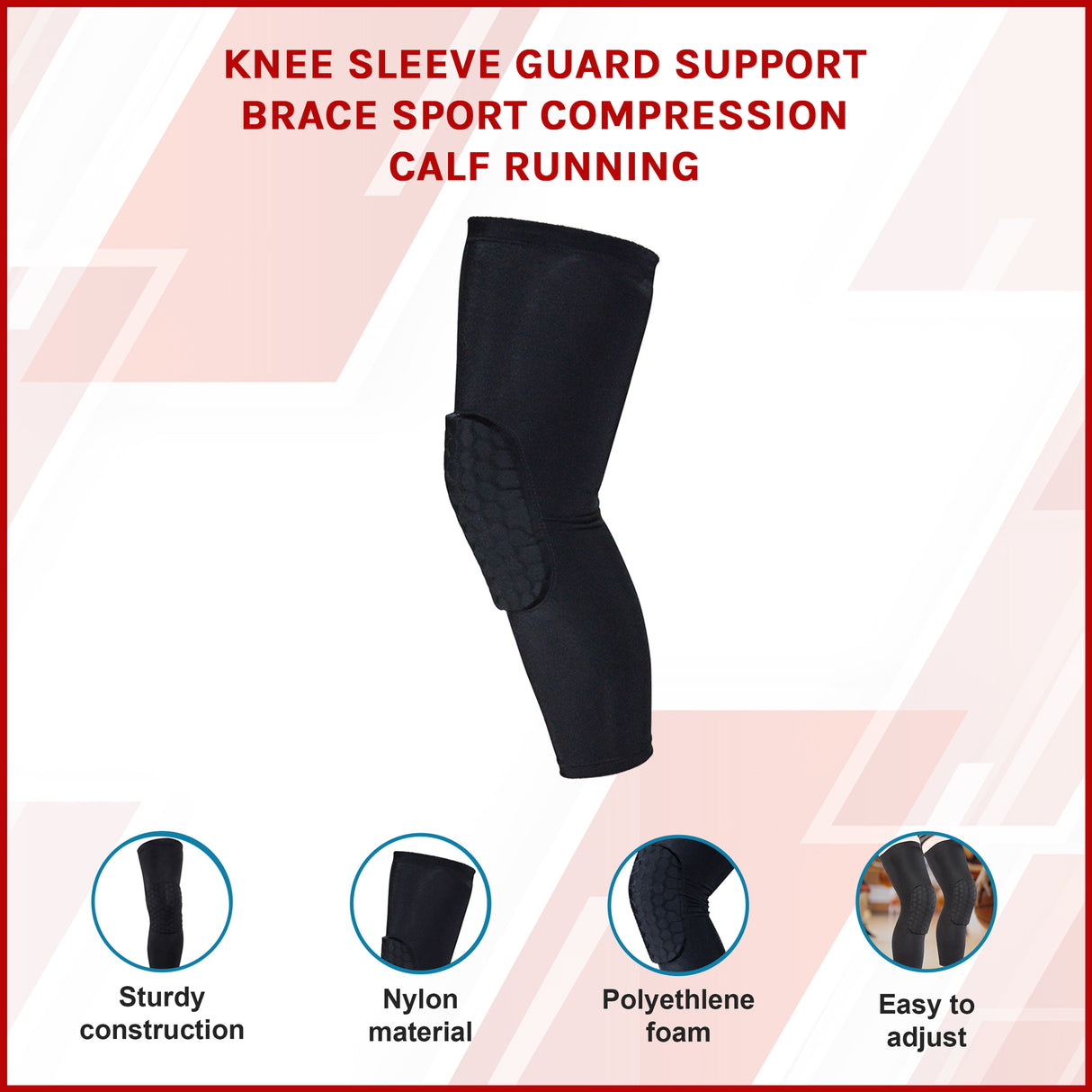 Knee Sleeve Compression Support Brace &ndash; Sports Running, Gym & Injury Protection