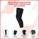Knee Sleeve Compression Support Brace &ndash; Sports Running, Gym & Injury Protection - Front View