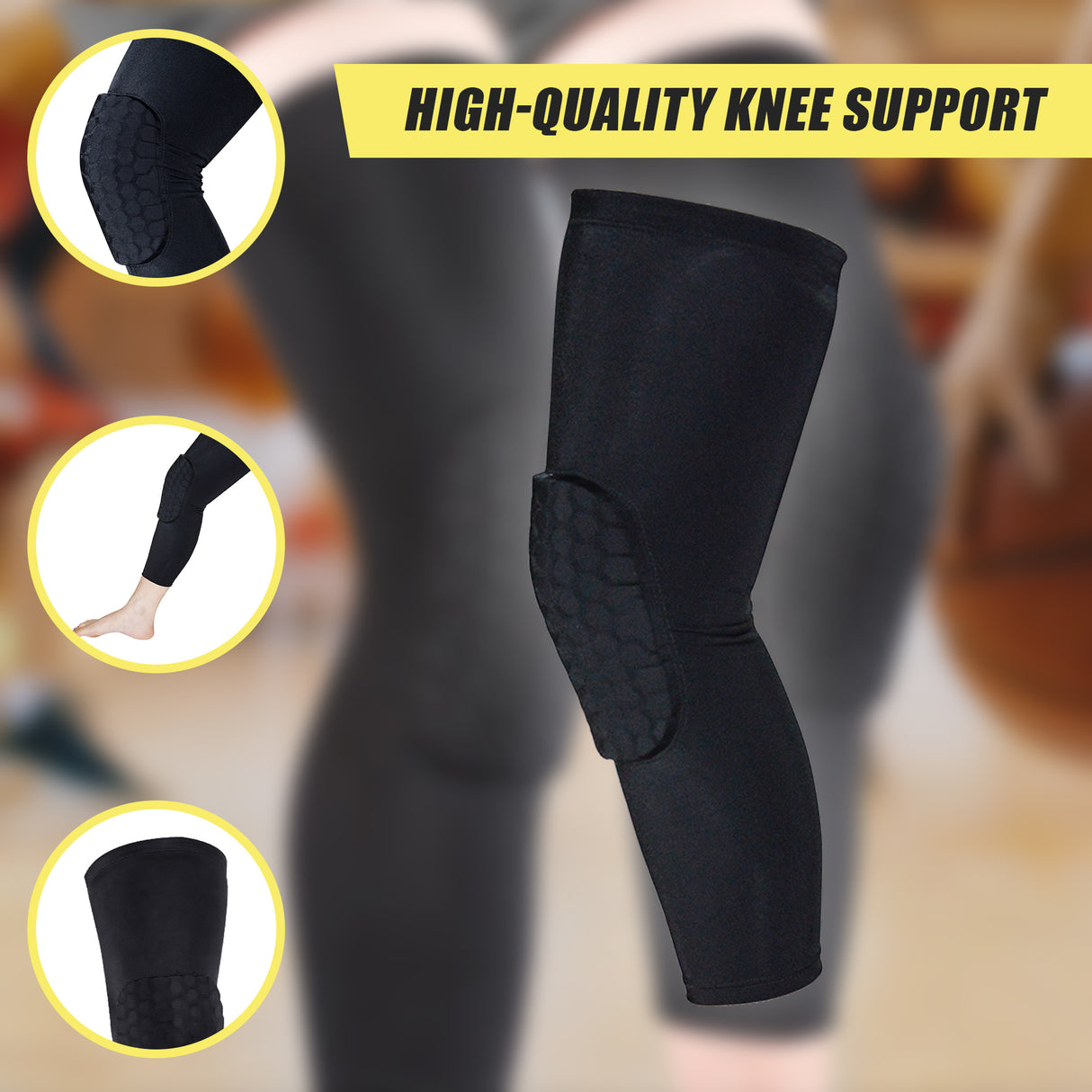 Knee Sleeve Compression Support Brace &ndash; Sports Running, Gym & Injury Protection
