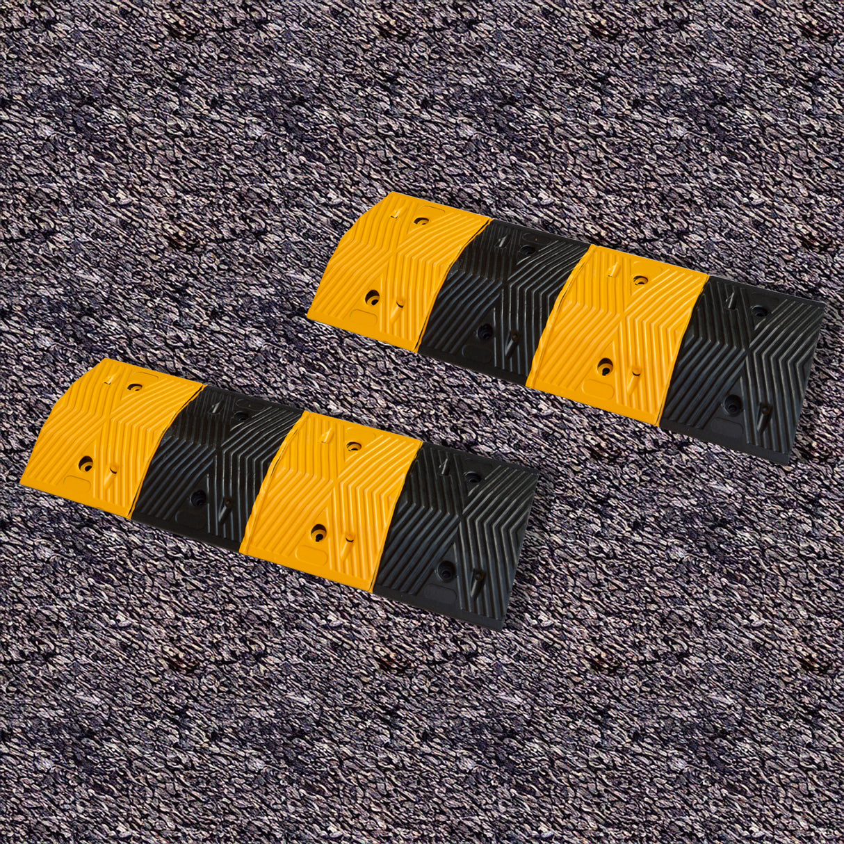 Pair of 1m Long 60T Load Rubber Speed Bump Hump Modular Speed Humps Road Hump