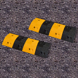 Pair of 1m Long 60T Load Rubber Speed Bump Hump Modular Speed Humps Road Hump - Front View