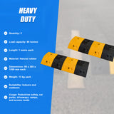 Pair of 1m Long 60T Load Rubber Speed Bump Hump Modular Speed Humps Road Hump - Side View