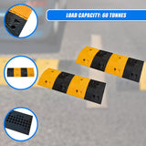 Pair of 1m Long 60T Load Rubber Speed Bump Hump Modular Speed Humps Road Hump - 45-Degree Angle