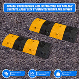 Pair of 1m Long 60T Load Rubber Speed Bump Hump Modular Speed Humps Road Hump - Rear View