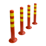 4x Plastic Traffic Bollard Barrier Post Crowd Control Safety