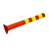 4x Plastic Traffic Bollard Barrier Post Crowd Control Safety - Rear View