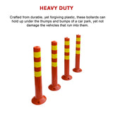 4x Plastic Traffic Bollard Barrier Post Crowd Control Safety - Close-Up Angle