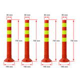 4x Plastic Traffic Bollard Barrier Post Crowd Control Safety - Low Angle
