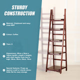5 Tier Wooden Ladder Shelf Stand Storage Book Shelves Shelving Display Rack