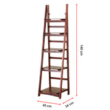 5 Tier Wooden Ladder Shelf Stand Storage Book Shelves Shelving Display Rack - Extra Image