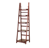 5 Tier Wooden Ladder Shelf Stand Storage Book Shelves Shelving Display Rack