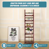 5 Tier Wooden Ladder Shelf Stand Storage Book Shelves Shelving Display Rack - Extra Image