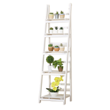5 Tier Wooden Ladder Shelf Stand Storage Book Shelves Shelving Display Rack - Top-Down View