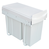 Pull Out Bin Kitchen Double Dual Slide Garbage Rubbish Waste 10L+20L - Side View
