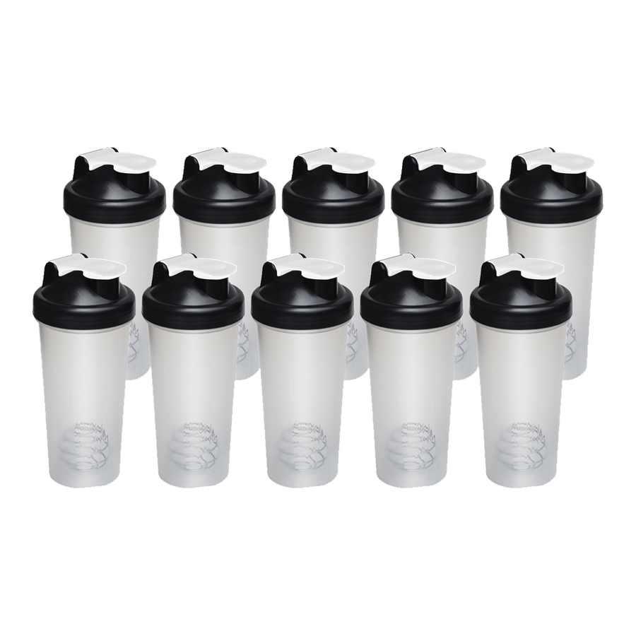 10x 700ml Protein Shaker Bottles &ndash; Gym Supplement Blender Mixer Shake Cups