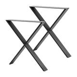 X Shaped Table Bench Desk Legs Retro Industrial Design Fully Welded - Top-Down View