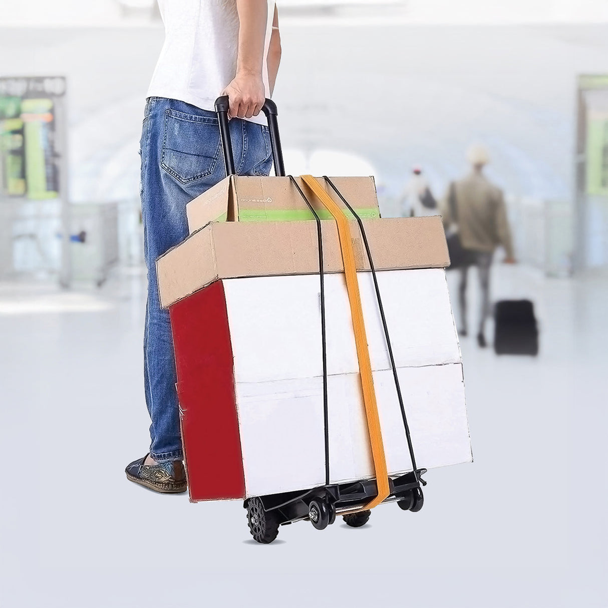 Portable Cart Folding Dolly Push Truck Hand Collapsible Trolley Luggage 70Kg