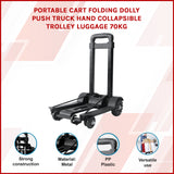 Portable Cart Folding Dolly Push Truck Hand Collapsible Trolley Luggage 70Kg - Front View