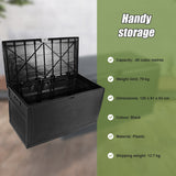 Patio Deck Box Outdoor Storage Plastic Bench Box 450 Litre - Side View