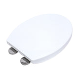 Quick Release Soft Close Toilet Seat White Bathroom Heavy Duty - Rear View