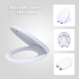 Quick Release Soft Close Toilet Seat White Bathroom Heavy Duty - Low Angle