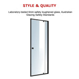 Adjustable Semi Frameless Shower Screen (74~82) x 195cm Australian Safety Glass