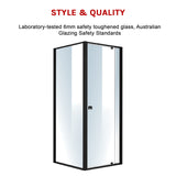 Semi Frameless Shower Screen (74~82)x 195cm & (89~92)x 195cm Side AS/NZS Glass - 45-Degree Angle