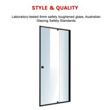 Adjustable Semi Frameless Shower Screen (98~106) x 195cm Australian Safety Glass - 45-Degree Angle