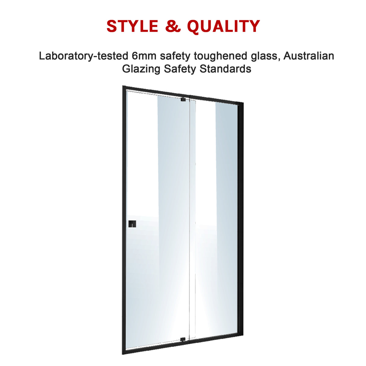 Adjustable Semi Frameless Shower Screen (114~122) x 195cm Australian Safety Glass