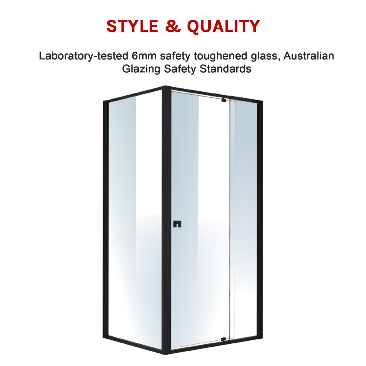 Semi Frameless Shower Screen (98~106)x 195cm & (77~80)x 195cm Side AS/NZS Glass