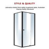 Semi Frameless Shower Screen (98~106)x 195cm & (77~80)x 195cm Side AS/NZS Glass