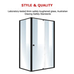 Semi Frameless Shower Screen (114~122)x 195cm & (77~80)x 195cm Side AS/NZS Glass