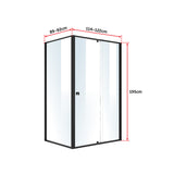 Semi Frameless Shower Screen (114~122)x 195cm & (89~92)x 195cm Side AS/NZS Glass - Rear View