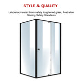 Semi Frameless Shower Screen (114~122)x 195cm & (98~101)x195cm Side AS/NZS Glass